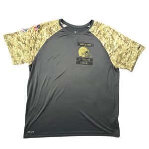 Nike Cleveland Browns Salute to Service Dri-Fit Tee Shirt Mens XXL Camo USA